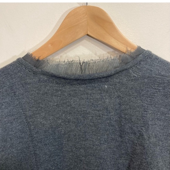 Anthropologie Dark Grey Tie Front Detail Open Cardigan Sz Medium - Picture 5 of 8